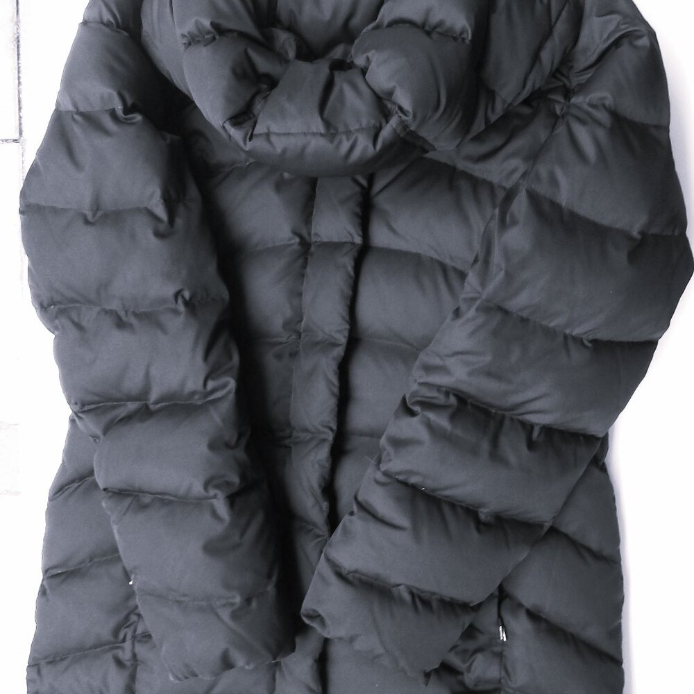 Women's Lands' End Quilted Jacket Removeable Hood Black Small 6-8 Front Pockets